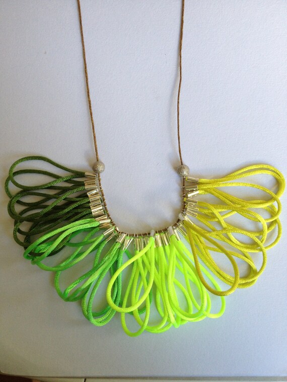 Items similar to Satin Cord, Rope Jewelry, Statement Necklace, Bib