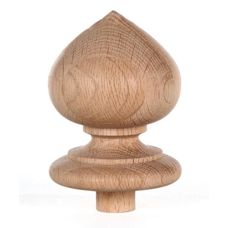 Staircase Finial Newel Post Cap FN0100 Red Oak Wood 4 Etsy