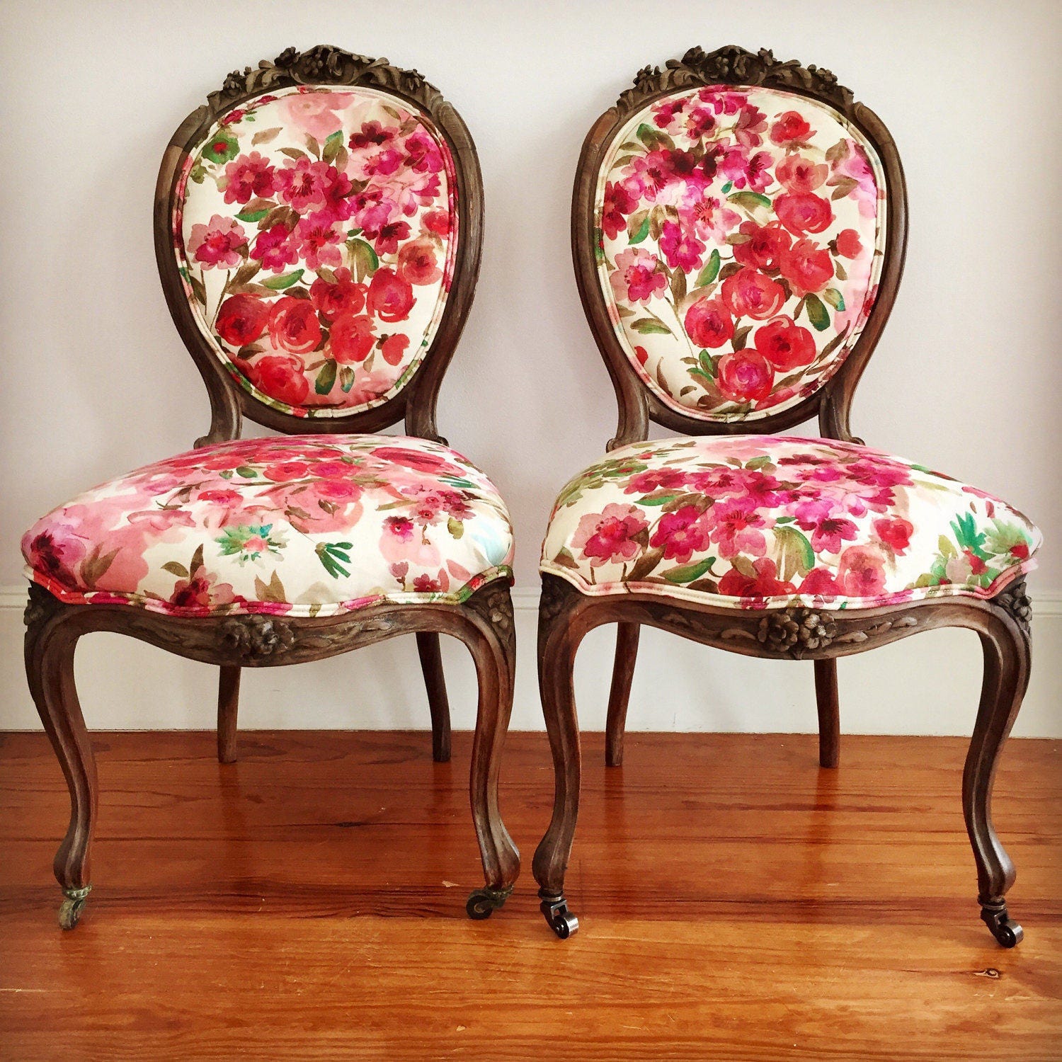 Beautiful Floral French Chairs Etsy