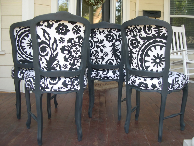 Customizable French KitchenDining Chairs ready for your choice of paint and fabric