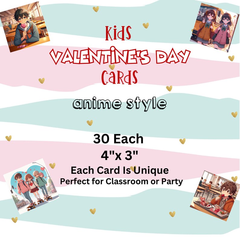 Anime Valentine Cards for Kids Anime Printable Valentine Day Cards ...