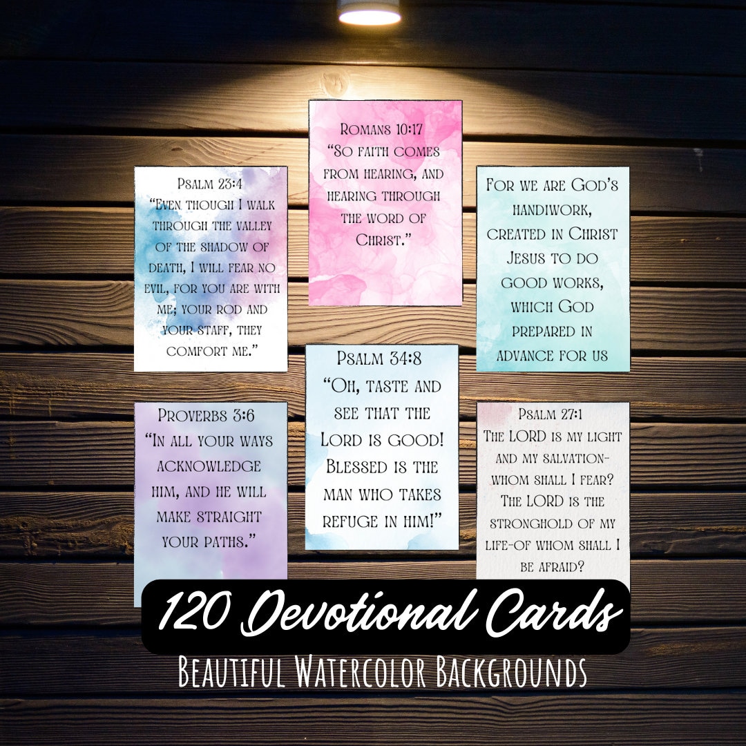 Printable Devotional Cards, Christian Daily Devotions With Bible Verses ...