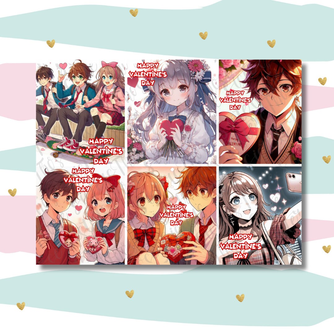 Anime Printable Valentines Day Cards for Kids Anime Valentine Cards for ...