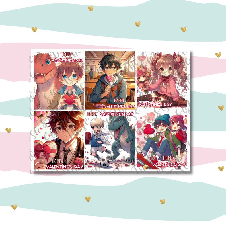 Anime Valentine Cards for Kids Anime Printable Valentine Day Cards ...