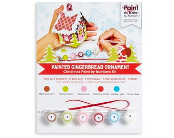 Gingerbread House Paint by Number Ornament Kit / 3d Craft Kit / Paint Project / Christmas / Holiday / Santa / DIY Assemble / Made in USA