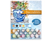 Paint by Numbers Kit Succulents in Ginger Jar DIY Paint by Number Kit Chinoiserie Vintage Style Zebra Print Craft Kit