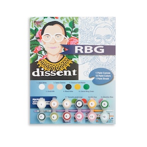 Paint by Number / RBG / 8x10 / Ruth Bader Ginsburg / Dissent / Vintage Style / Craft Kit / DIY / Paint Kit / Made in USA / Equality image 1