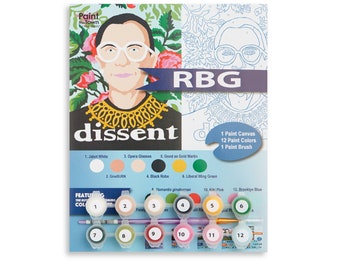 Paint by Number / RBG / 8”x10” / Ruth Bader Ginsburg / Dissent / Vintage Style / Craft Kit / DIY / Paint Kit / Made in USA / Equality