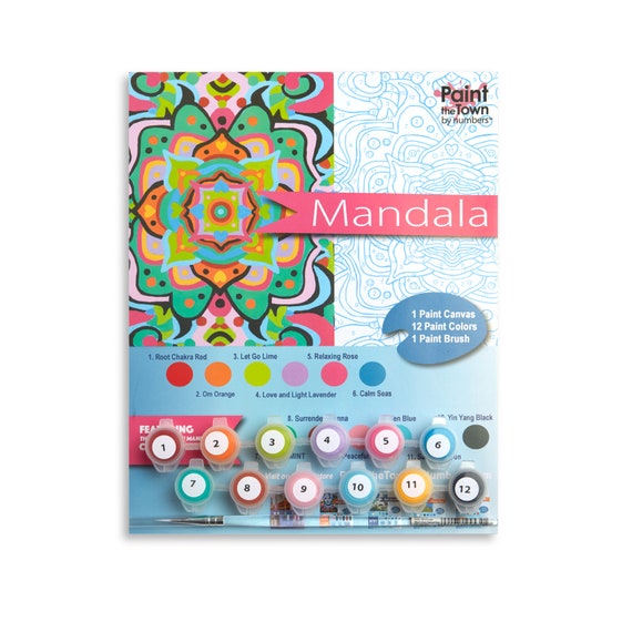 Meditation Mandala Paint by Number Kit /relaxation/yoga Inspired Paint by  Number / DIY / Painting / Craft Kit 