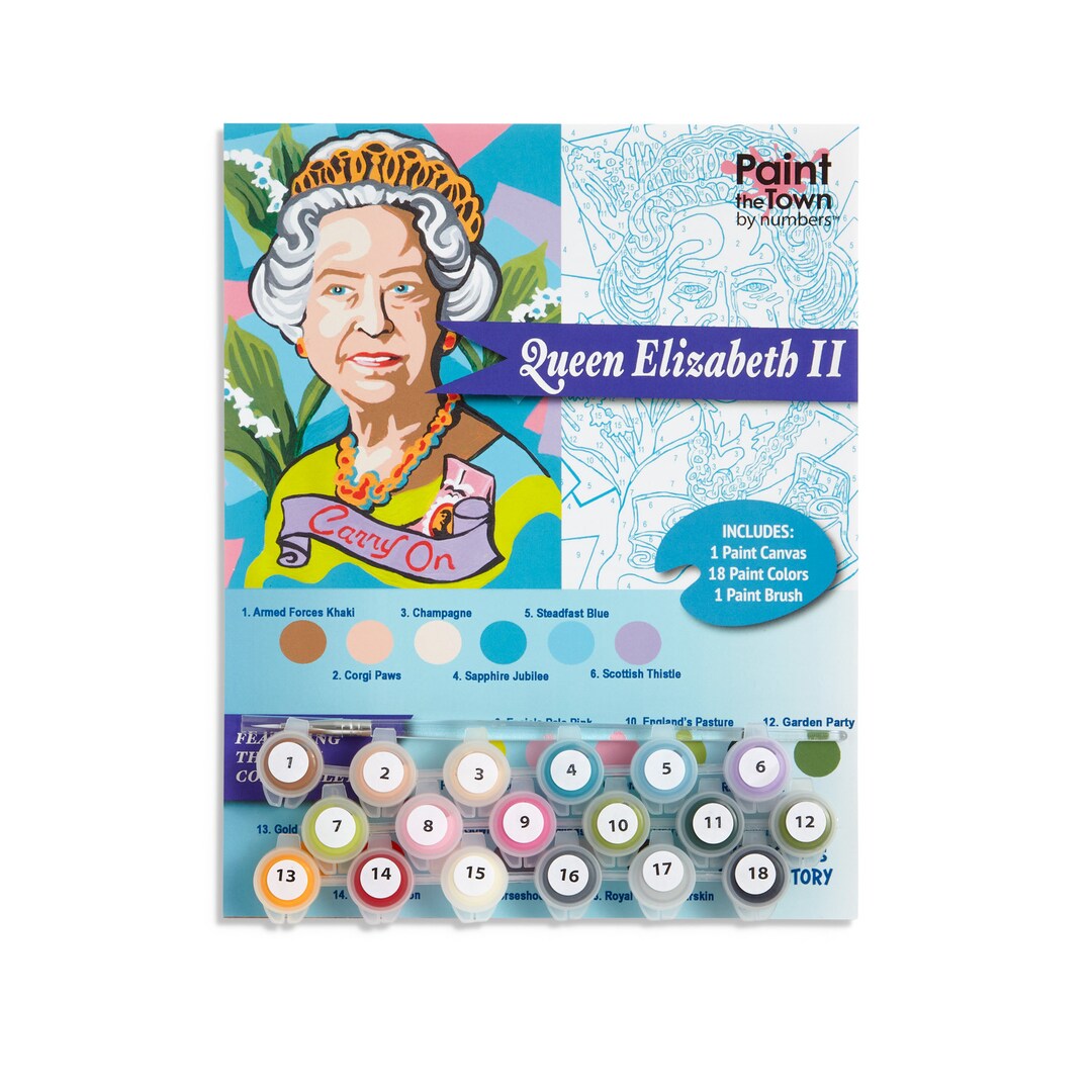 Paint by Number / Queen Elizabeth II / Carry on / 8x10 / Craft Kit