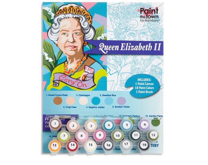 Paint by Number / Queen Elizabeth II / Carry on / 8x10 / Craft Kit