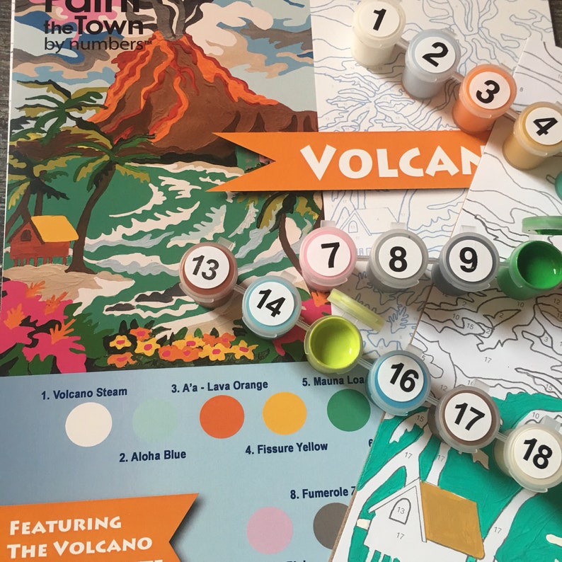 Paint by Number / Volcano / 11x14 / Craft Kit / DIY / - Etsy