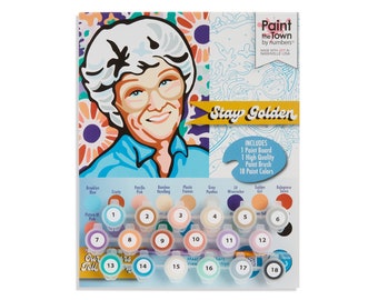 Kit de pintura por números Stay Golden – Sophia Petrillo (Ma) – Kit de manualidades de 20 x 25 cm – Regalo de estilo vintage para chicas doradas – Hecho en EE. UU.