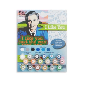 Paint by Number / Mister Rogers / Mr. Rogers / 8”x10” / Craft Kit / DIY / I Like You / Positive / Vintage Style / Made in USA