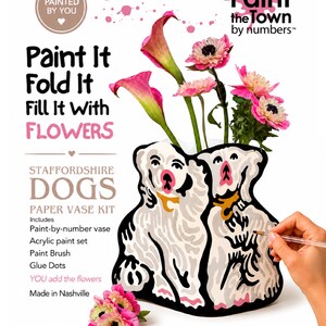 Staffordshire Dogs Flower Vase | Adult Paint by Number 3D Craft Kit