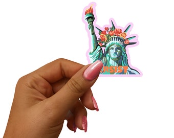 Lady Liberty Sticker / 3”x3” / Vinyl Decal / Die cut / Thick Durable / Dishwasher Safe / Statue of Liberty / New York City / Free Shipping