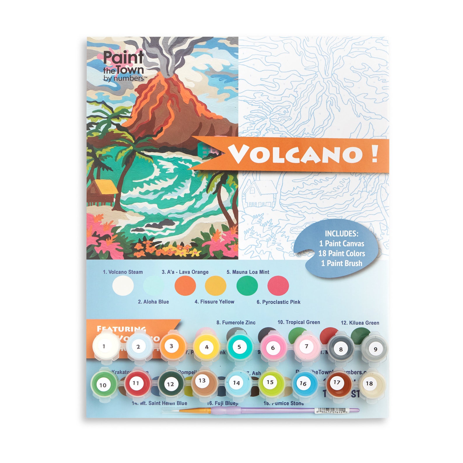 Paint by Number / Volcano / 11x14 / Craft Kit / DIY / - Etsy