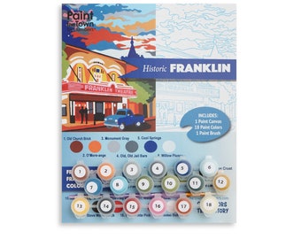 Franklin Paint by Number / Paint by Numbers / Craft Kit / DIY / 8”X10” Paint Kit / Paint Night / Paint Party /  Paint the Town by Numbers