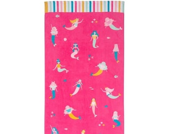 Mermaid Beach Bath Towel Monogrammed