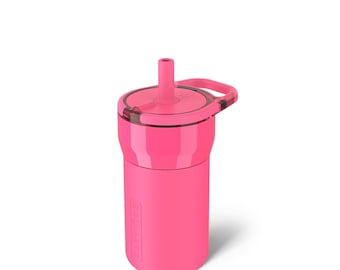 BruMate Leap Neon Pink 12oz Kids Spill Proof Cup