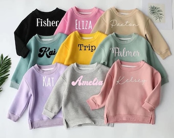 Monogrammed Kids Sweatshirt for Baby and Toddler Unisex Personalized Sweatshirt