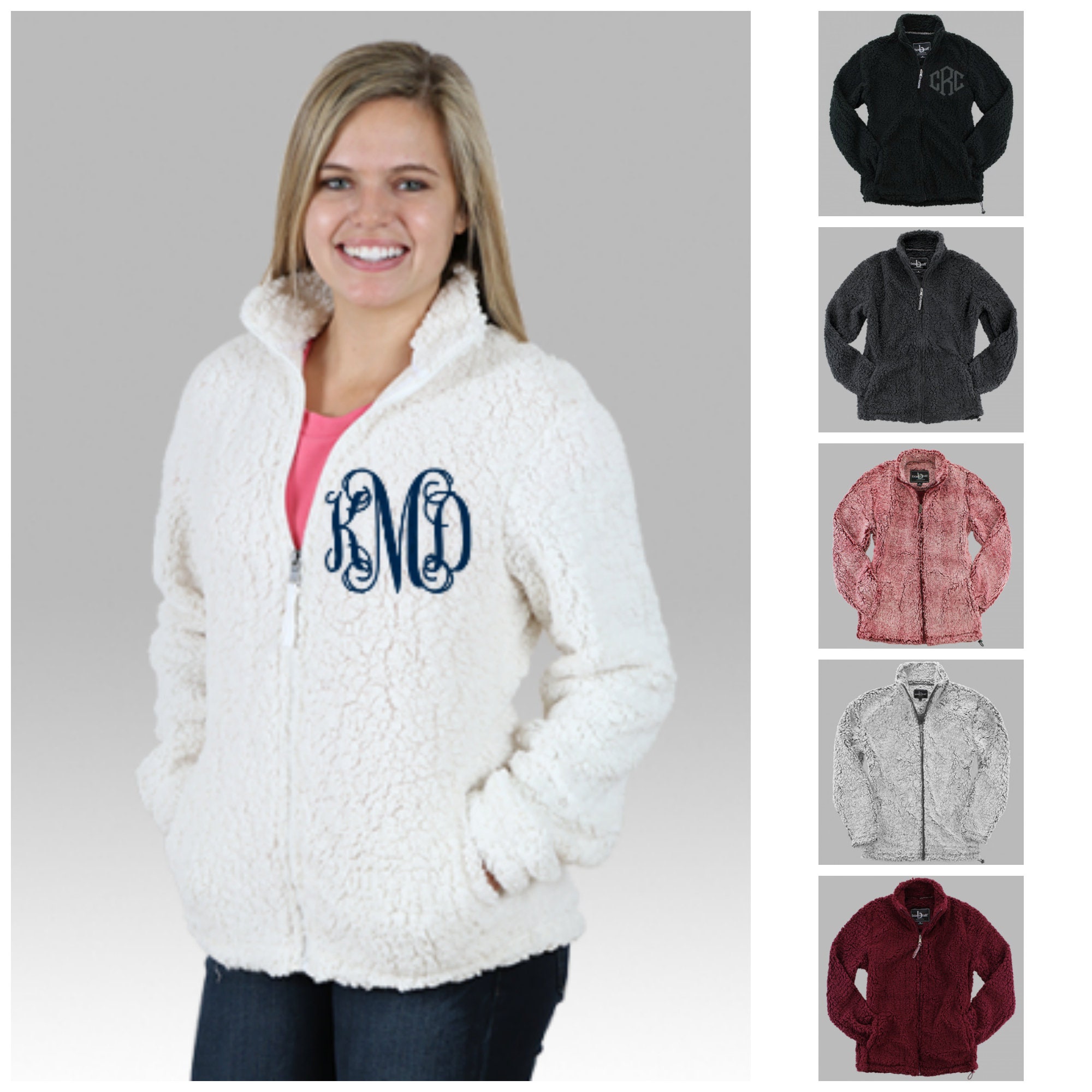 Monogrammed sherpa jacket best sale