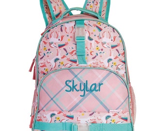 Unicorn Backpack and Lunch Box Monogrammed Girls Bookbag