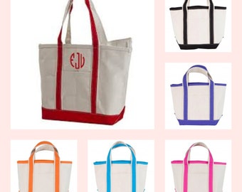 Monogrammed Boat Tote - Canvas Bag