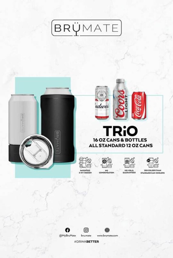 Monogram Brumate Duo 2-in-1 Can Cooler Laser Engraved, Personalized Brumate  Can Holder, 12 Oz Can Holder, Fits Coors Lite Cans, 