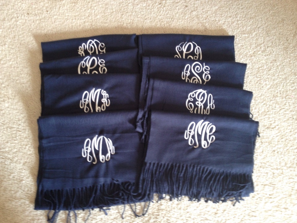 Monogrammed Cashmere Feel Scarf – Southern Touch Monograms