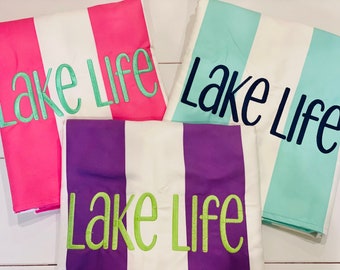 Lake Life Towels Dock and Bay Cabana Beach Towel