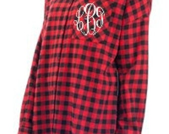 Monogrammed Plaid Shirt - Oversized Shirt