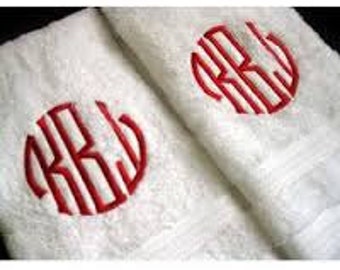 Monogrammed Hand Towel Set Guest Bath Towel Set