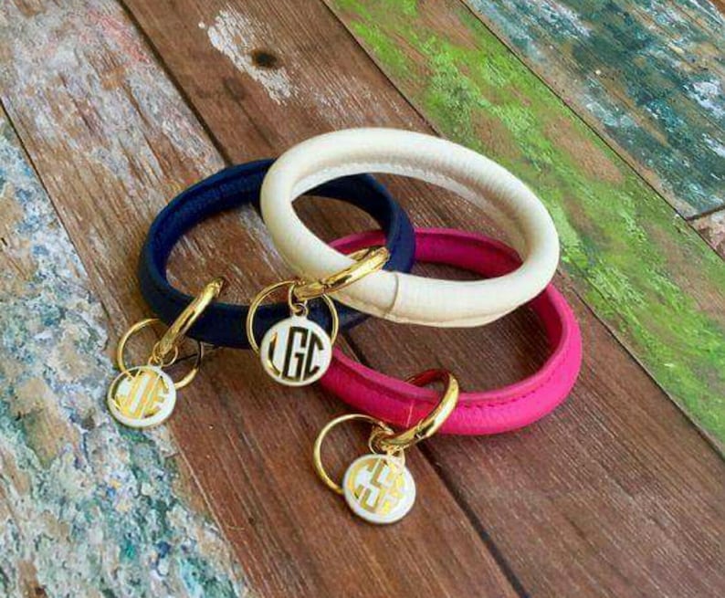 Monogrammed Bracelet Key Ring Etsy