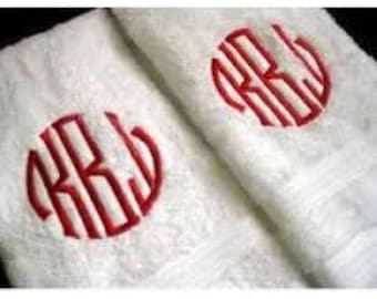Monogrammed Hand Towel Set: Embroidered Guest Bath Towels
