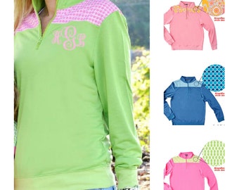 Monogrammed Quarter Zip Sweatshirt Lilly Inspired