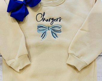 Girls Bow Sweatshirt Monogrammed