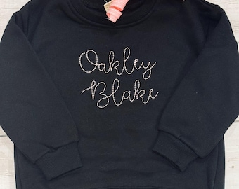 Monogrammed Kids Sweatshirt:  Soft Crewneck for Children Many Colors