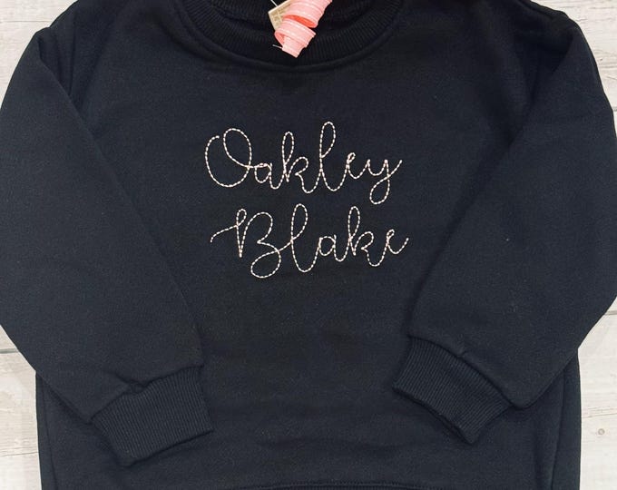 Featured listing image: Monogrammed Kids Sweatshirt:  Soft Crewneck for Children Many Colors