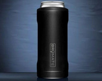 Monogrammed Hopsulator Slim BruMate in Matte Black