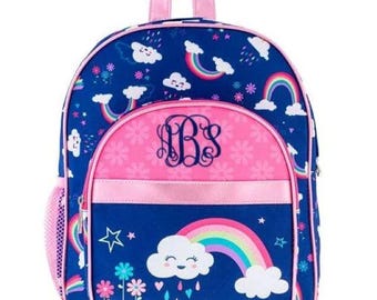 Girls Rainbow Toddler Backpack: Personalized Preschool Bag