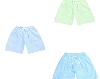 Personalized Swim Trunks Boys Seersucker Baby and Toddler Swim Trunks