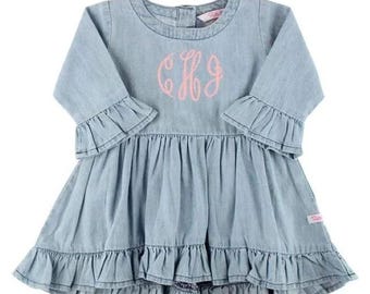 Girls Denim Tunic Monogrammed