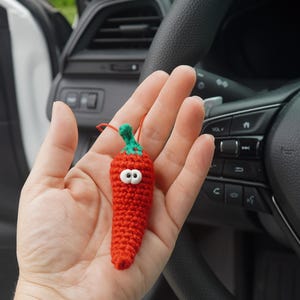 Tiny chili pepper car rear view mirror
