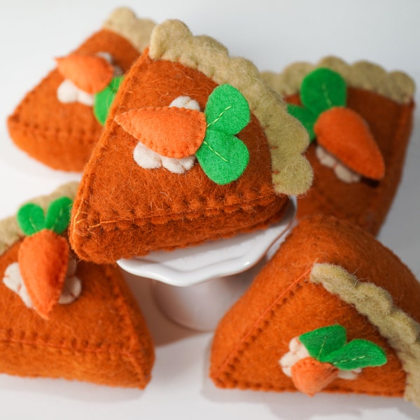 Felt carrot pie slice Mini carrot Tiered tray decor