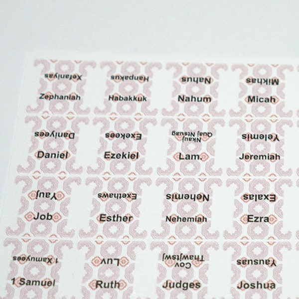 Bible Tabs, Hmong Design, Mauve, bible tabs laminated with adhesive, small Bible tabs, journaling, bible study