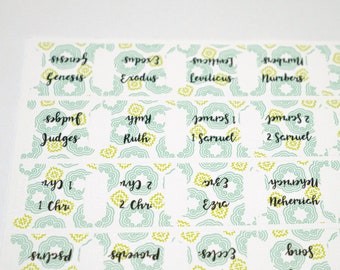 bible tabs laminated, Hmong Design, green, bible tabs laminated with adhesive, small Bible tabs, journaling, bible study