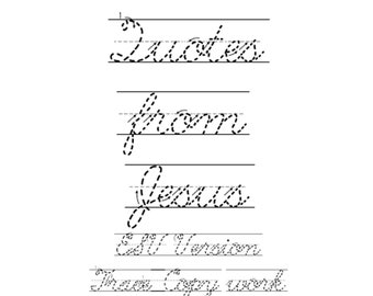 ESV Scripture Copywork cursive with arrows, 30 quotes from Jesus, trace, handwriting, practice,  print, printable, digital, diy, christian
