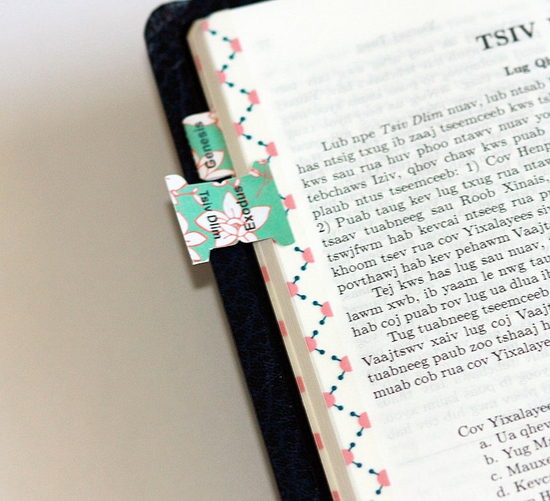 Laminated Bible tabs plaid pastel colors small Bible tabs Etsy