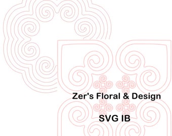 Commercial, SVG IB, Hmong, heart, flower, elephant, svg, print, printable, digital, frame, card, greeting cards, diy, bookmark, tags, cameo